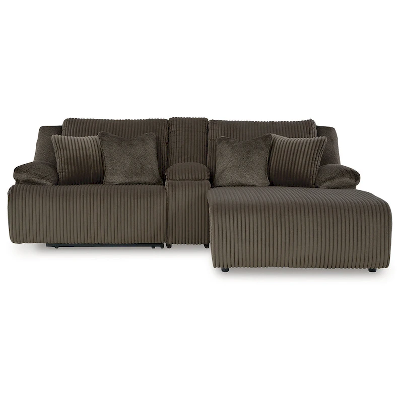 Signature Design by Ashley Top Tier 3-Piece Reclining Sectional with Chaise - 105 W x 74 D x 41 H