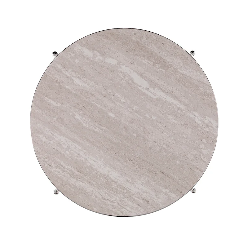 Round Faux Marble Side Table