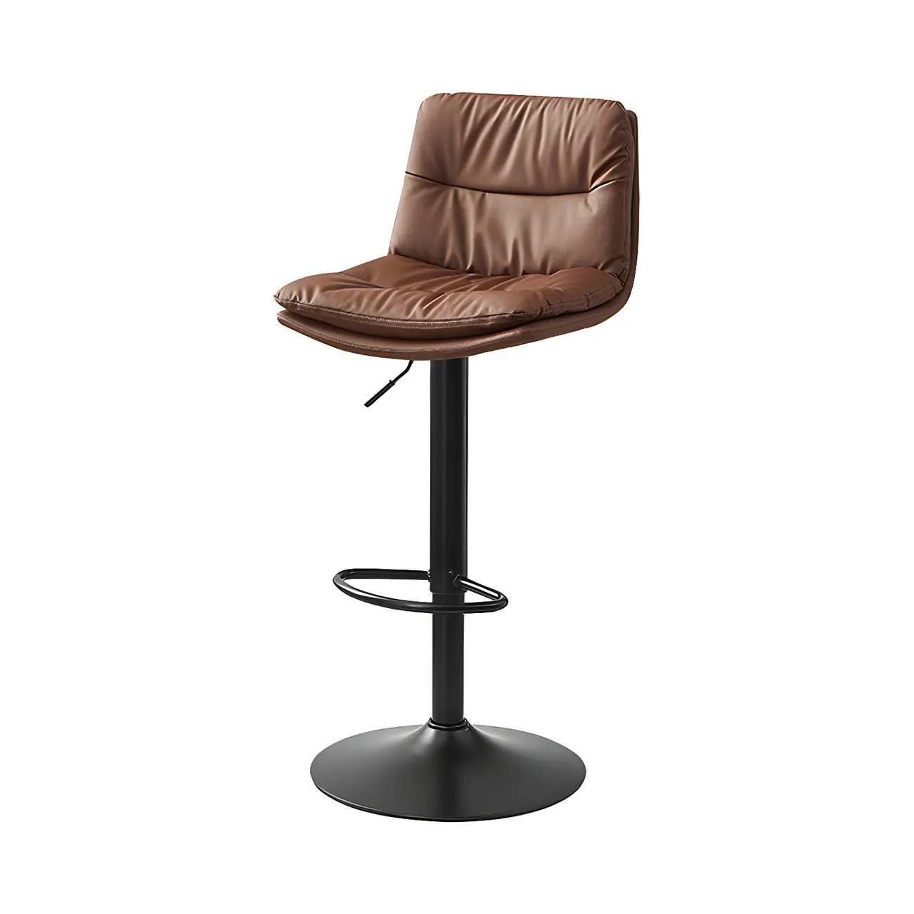 Modern Leather Saddle Swivel Adjustable Bar Stool
