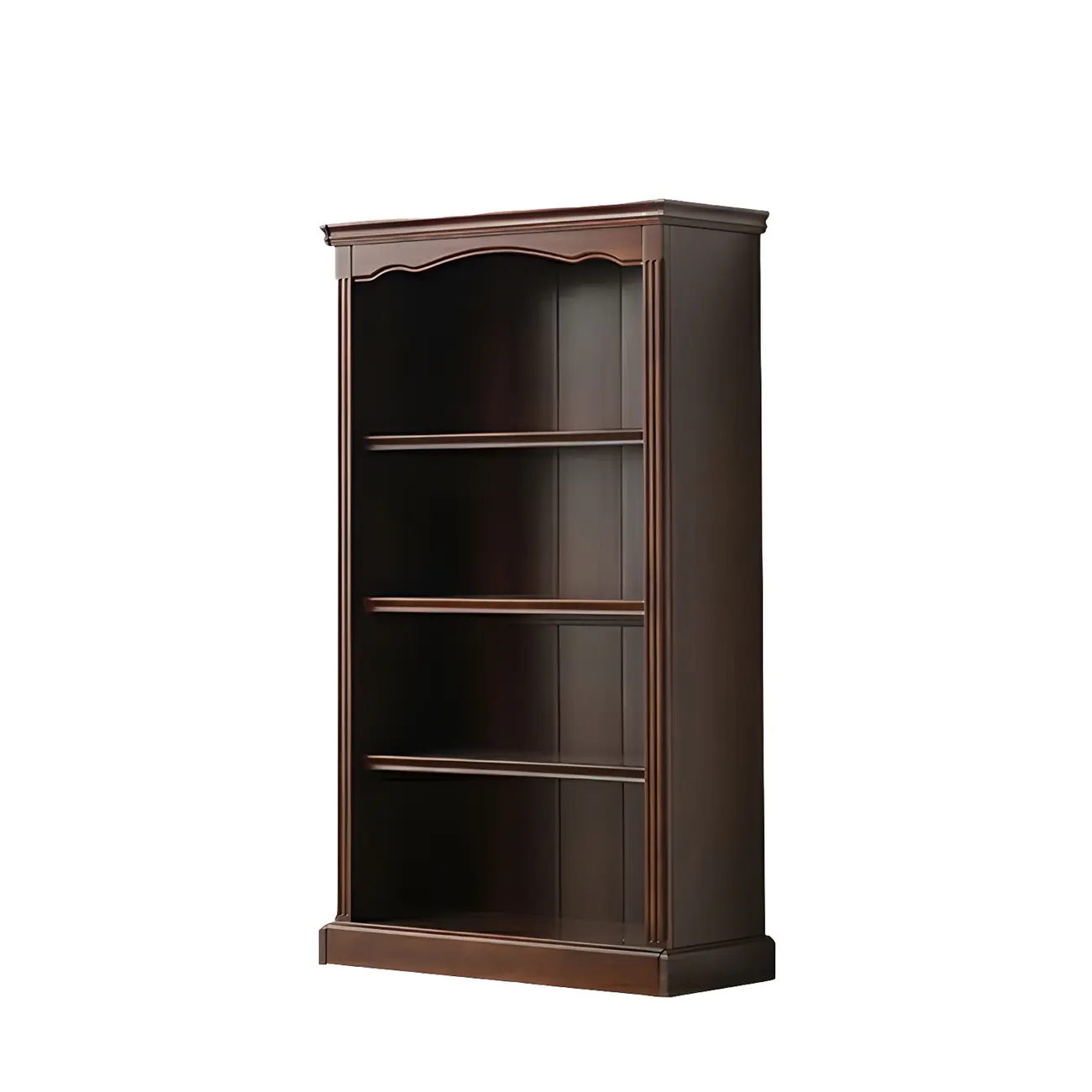 Classic Simple White Rectangular Wood Bookcase