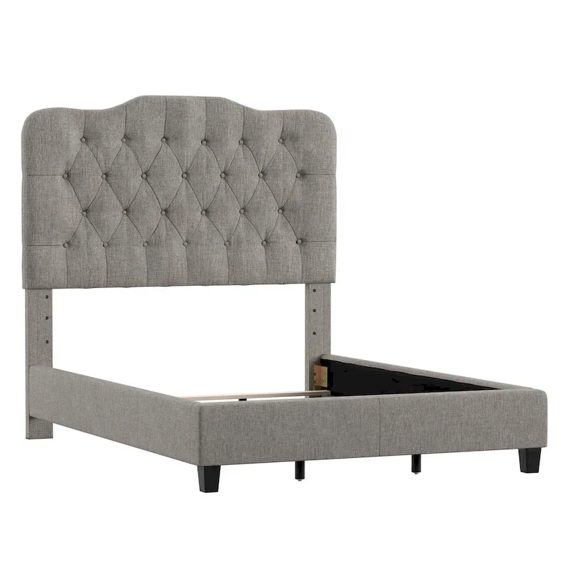 Ginny Adjustable Diamond-tufted Camel Back Bed by