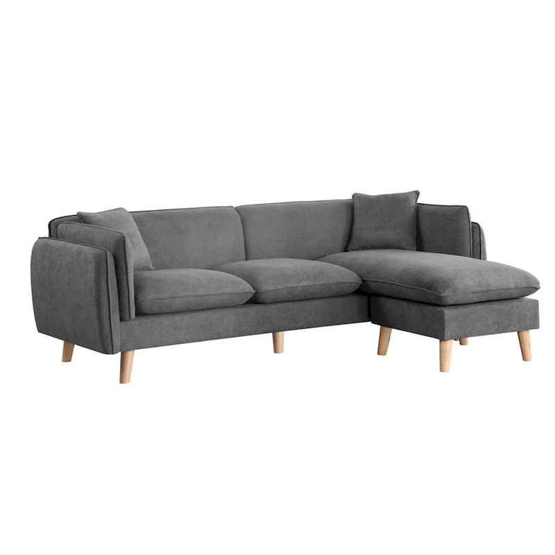 Fabric Sectional Sofa Chaise with Tapered Legs
