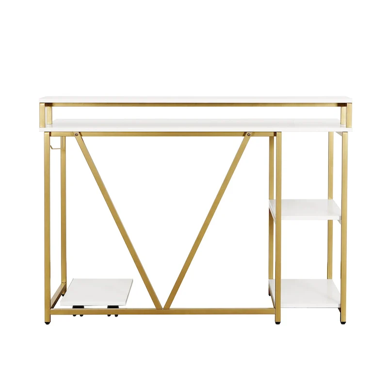Industrial Writing Desk, Gold