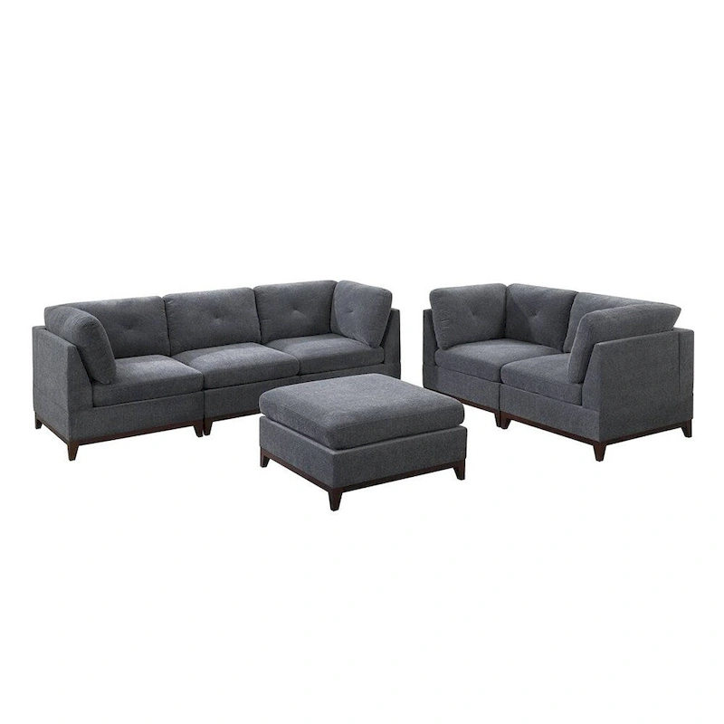 6 Piece Chenille Modular Sofa Set