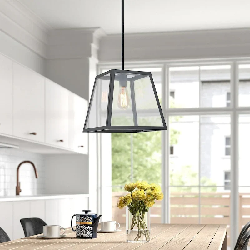 1-Light Prismatic Glass Pendant Lighting - 11.8 D4.7 W59 H (Adjustable)