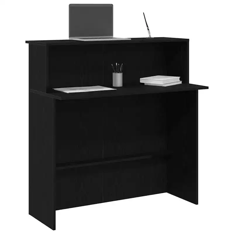 vidaXL Reception Desk Black 39.4x19.7x40.7 Engineered Wood
