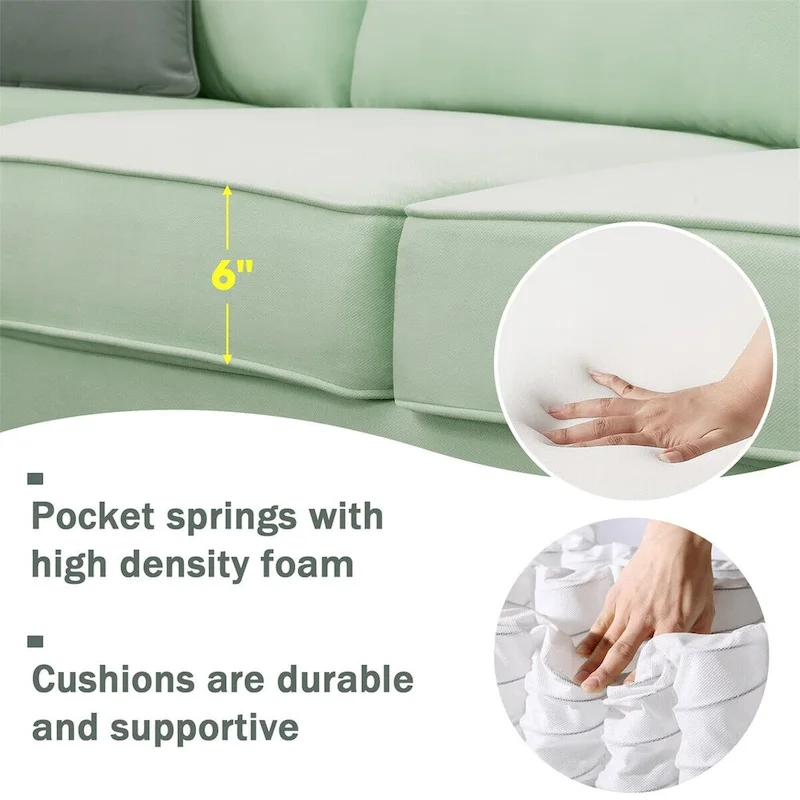 Merax 112*87 Sectional Sofa Couches Living Room Sets 7 Seats Modular Sectional Sofa