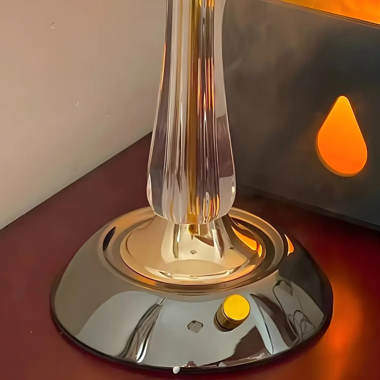 Elegant White Glass Metal Umbrella-Shaped Table Lamp