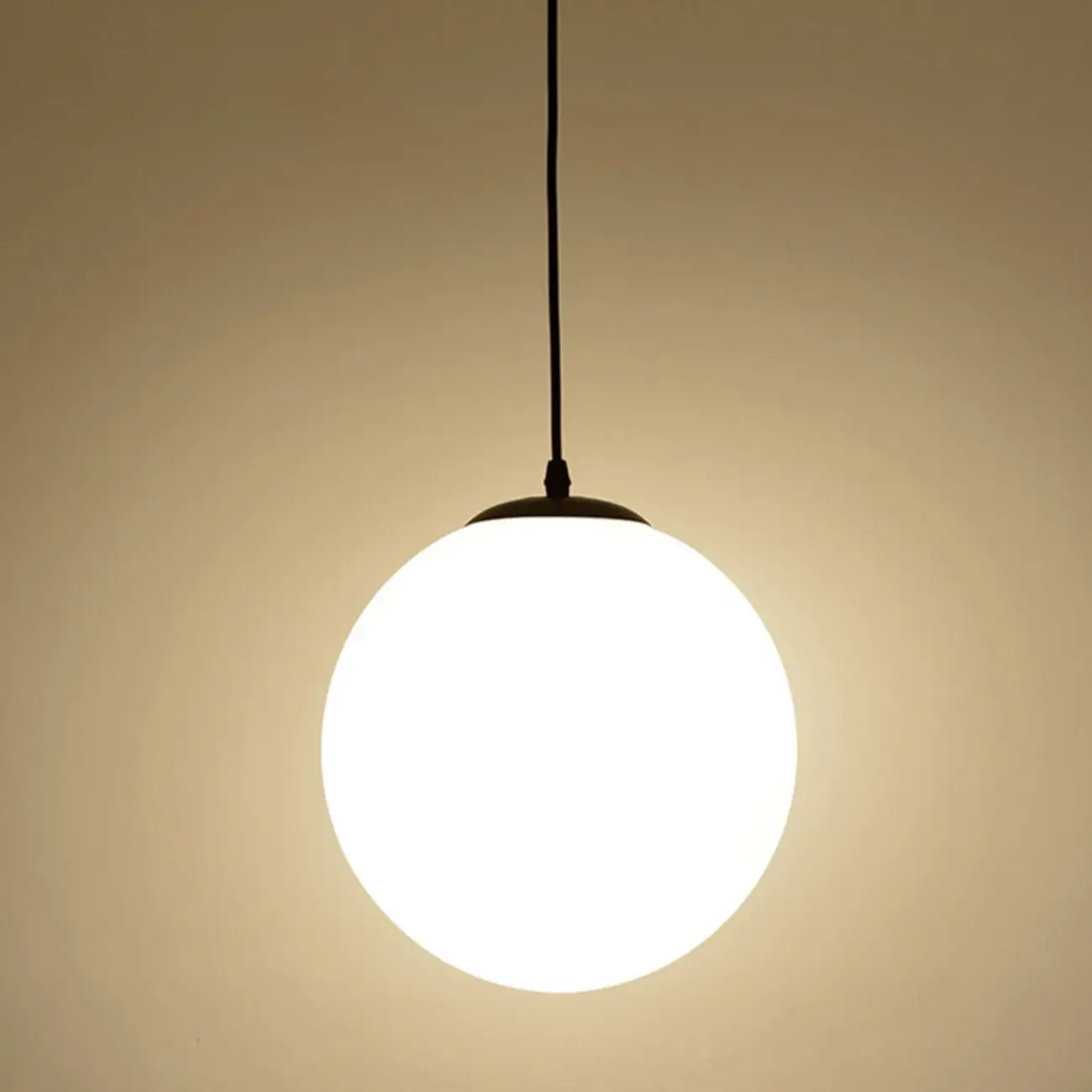 Modern White Glass Globe Pendant Light