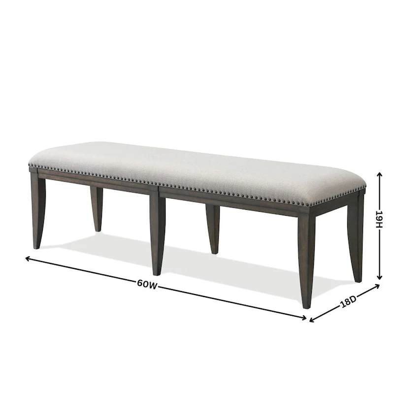 Roundhill Furniture Grant Upholstered Dining Bench, Beige