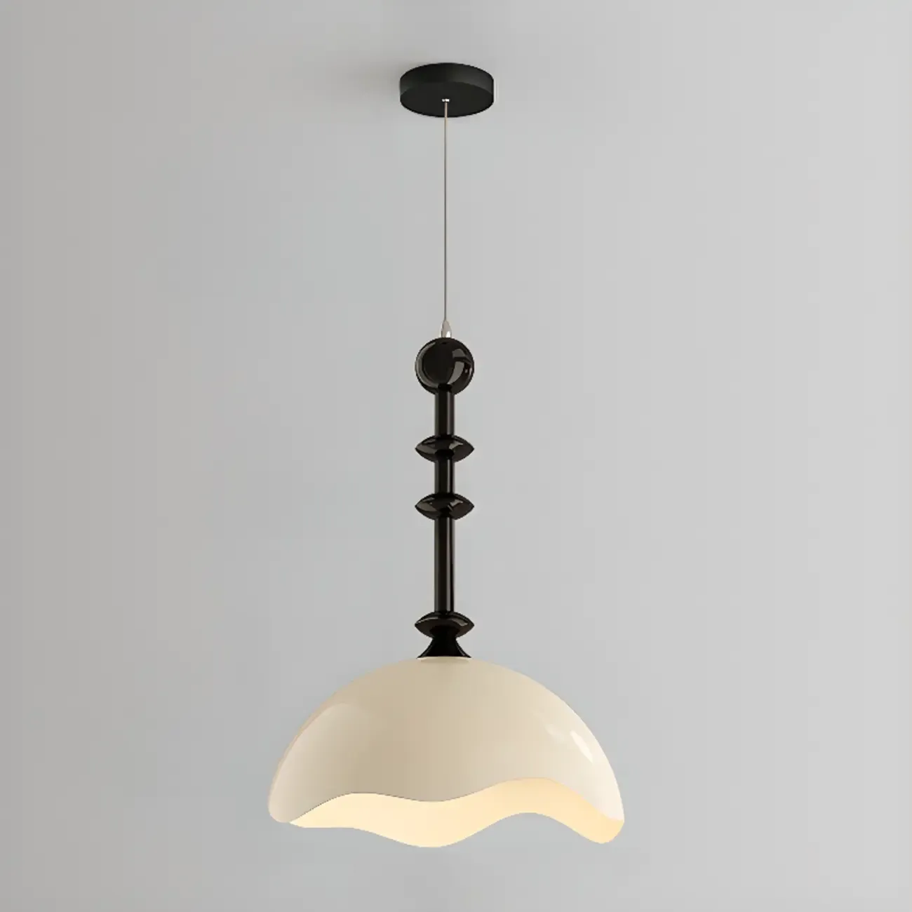 Modern Black White Acrylic Dome Pendant Light
