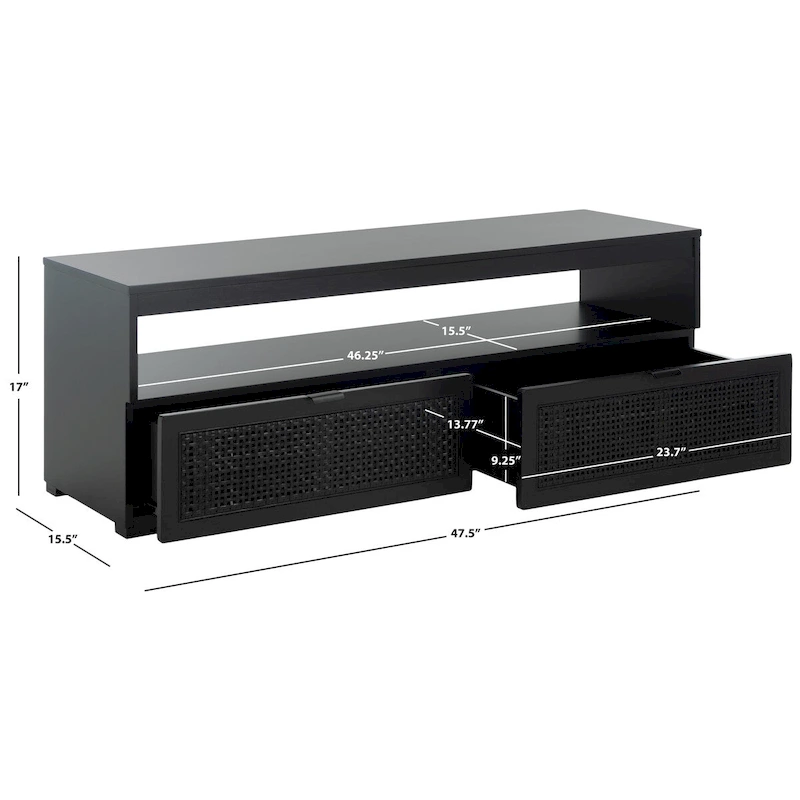 SAFAVIEH Kaitlyn 2-Drawer 1-Shelf Entertainment Media Stand (Fits Up To 55 Flatscreen TV) - 48Wx16Dx17H