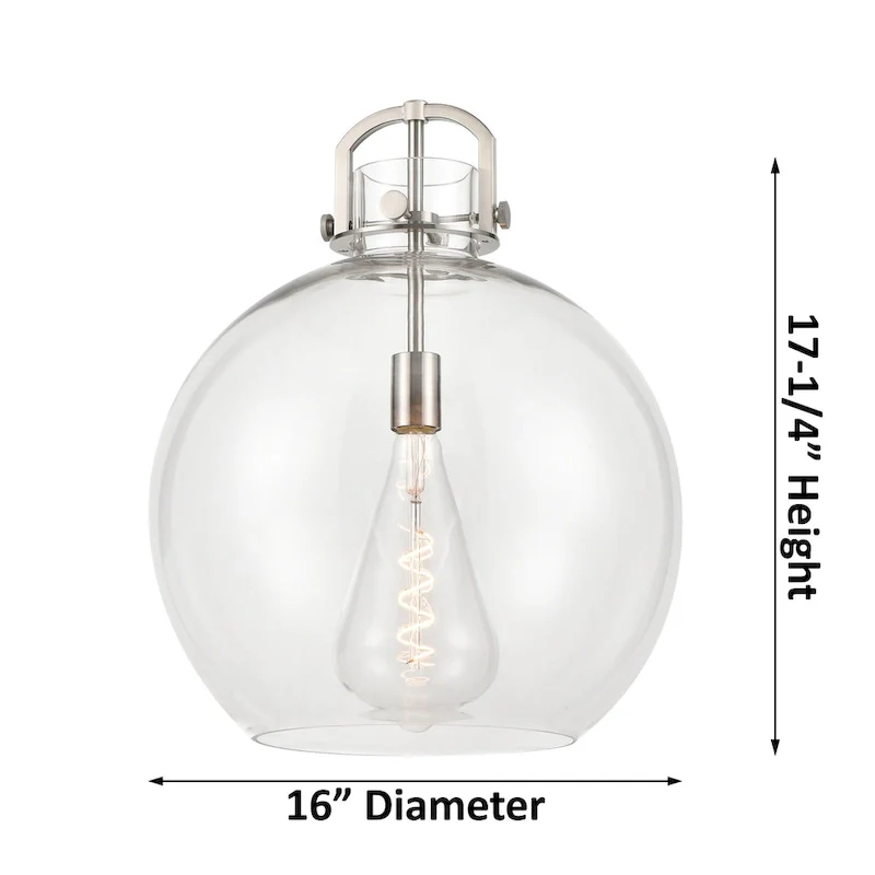 Innovations Lighting Newton Sphere - 1 Light 16  Stem Hung Pendant