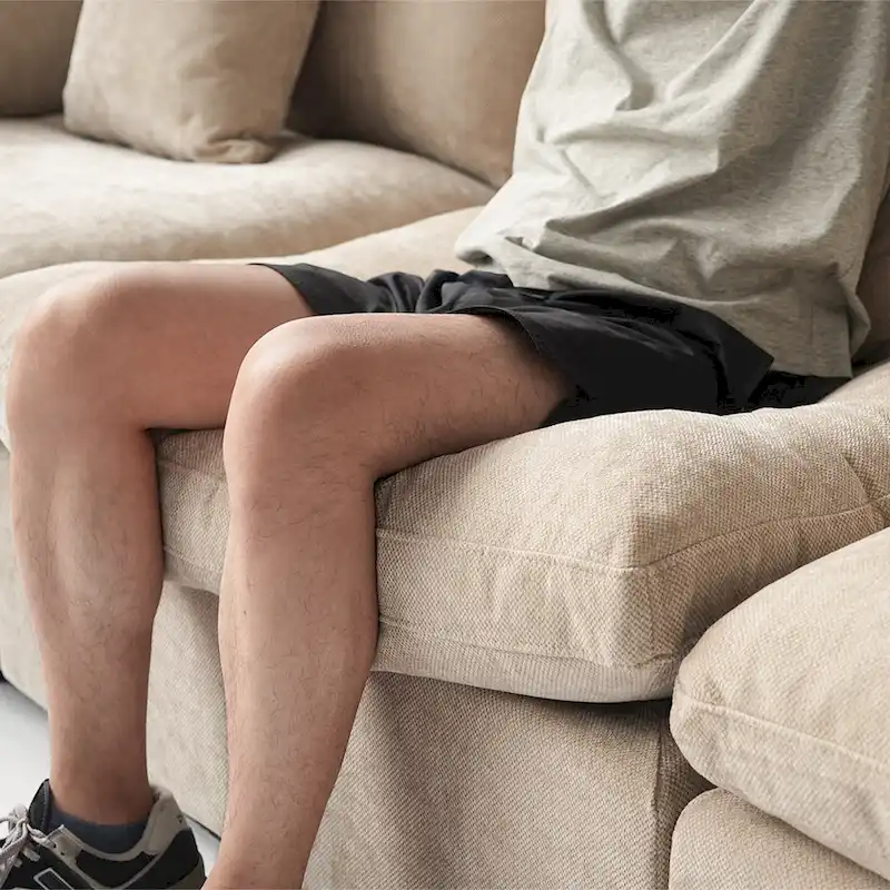 Modern Comfy Linen Sectional Sofa 3-Seater Down Filled Cloud Couch