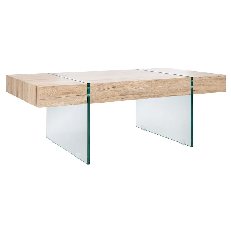 SAFAVIEH Pluma Glass Leg Rectangular Coffee Table - 43.3 W x 23.6 L x 15.7 H - 43Wx24Dx16H