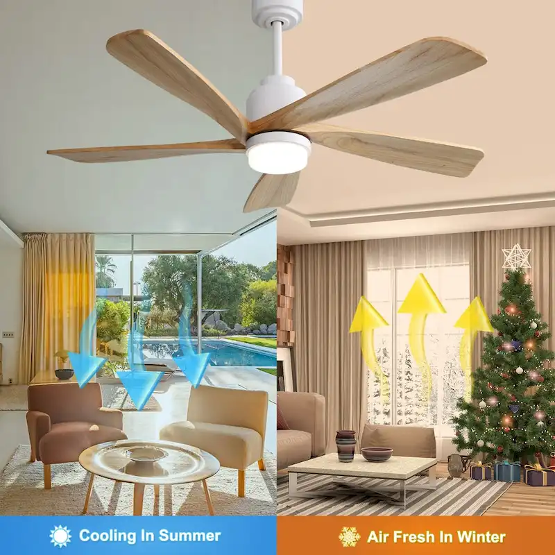 52 Inch Ceiling Fan with Dimmable LED Light Remote Control