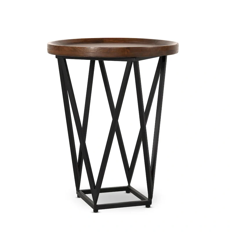 Lamar Mango Wood End Table in Medium Brown by Kosas Home