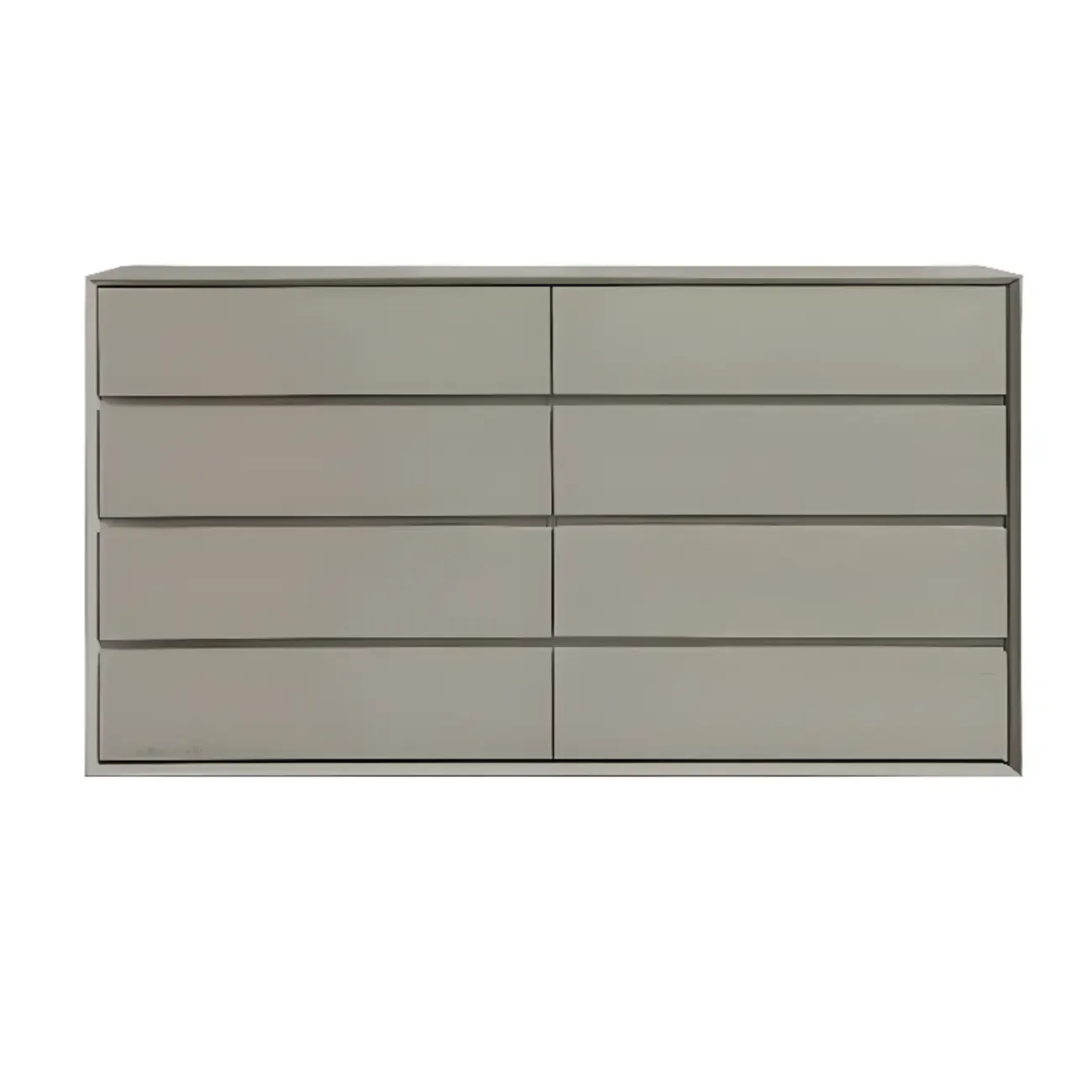 Modern White Wooden Double Dresser with Soft-Close Drawers