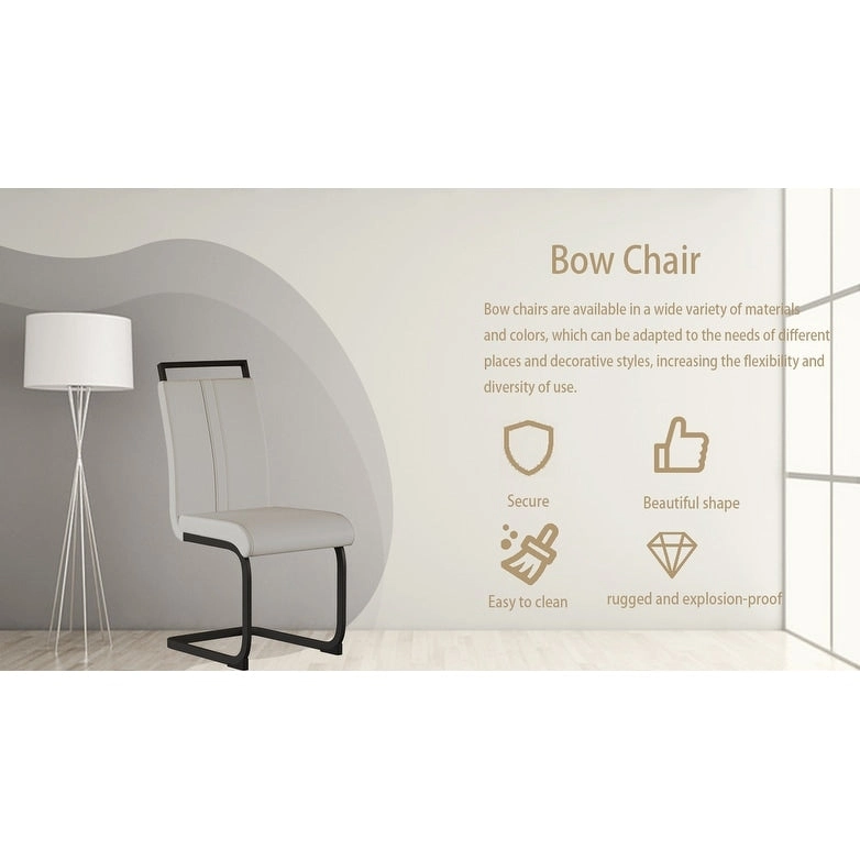 High Back Upholstered Side Chair with C-shaped Tube