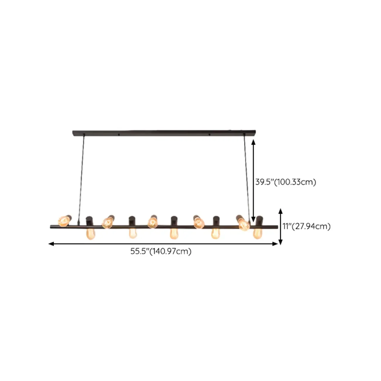 Industrial Black Metal Kitchen Island Pendant Light