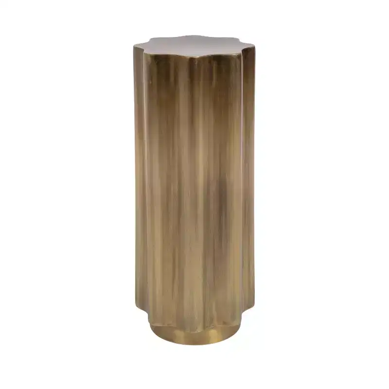 Kate and Laurel Pandey Wavy Metal Table, Gold, 9x9x22