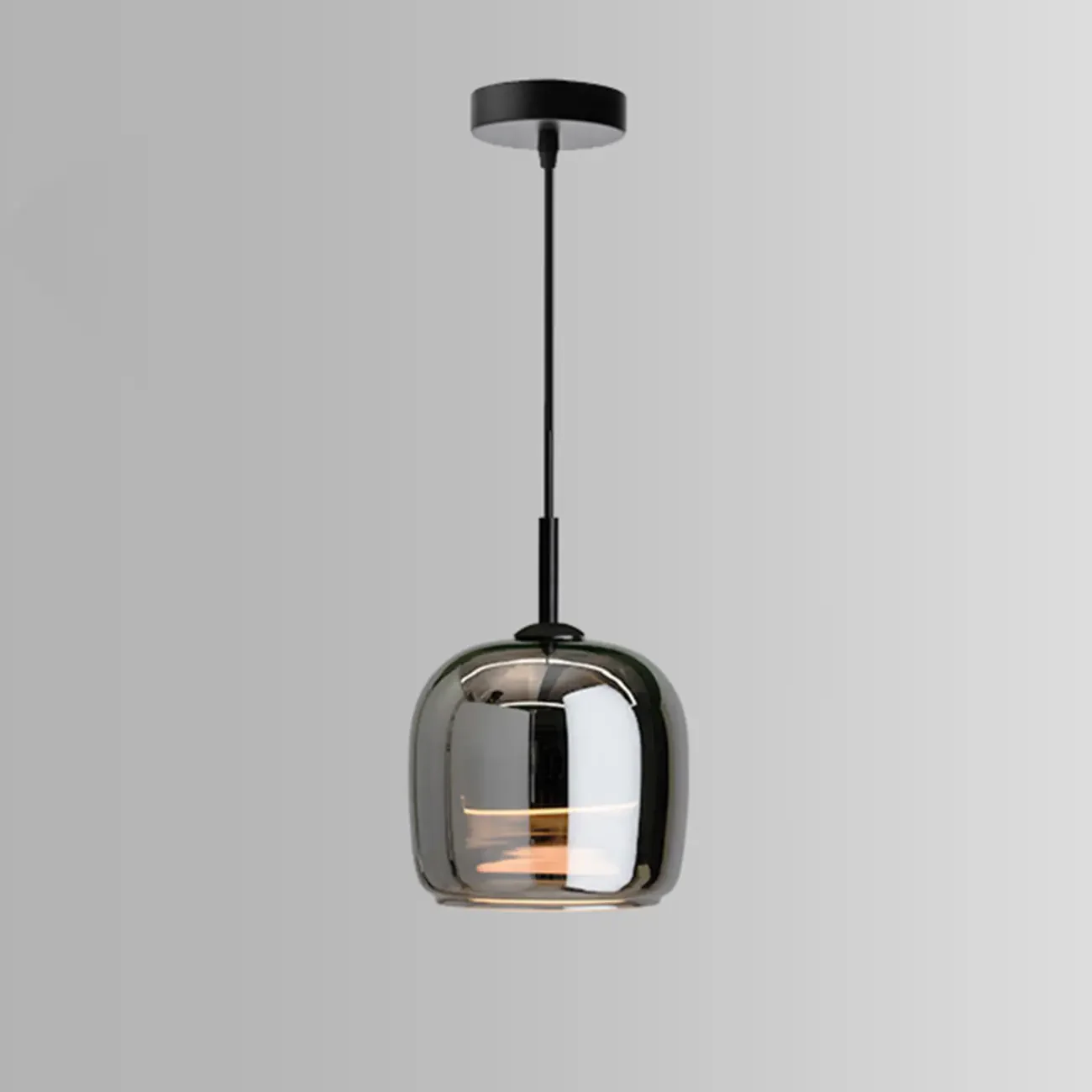Modern 3 Light Black Glass Jar Pendant Light