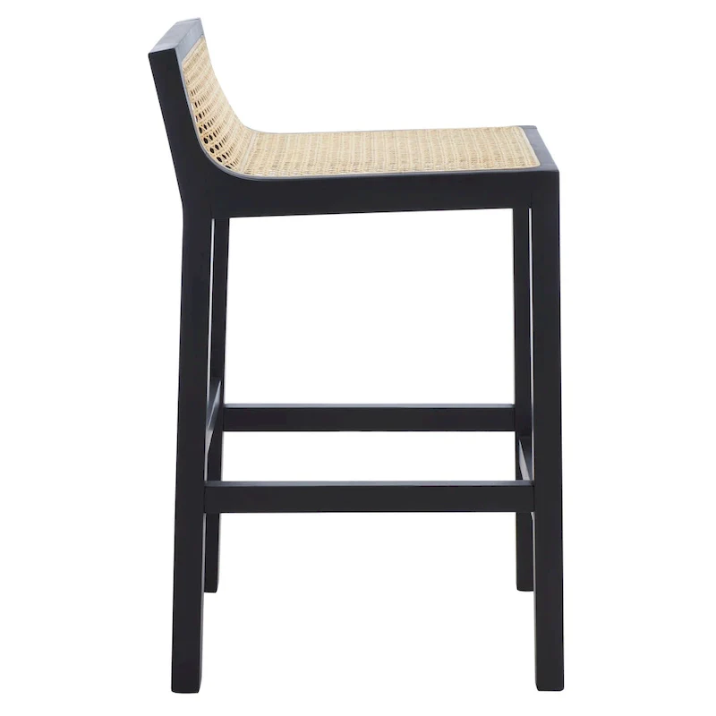 SAFAVIEH Carry Low Back Cane Counter Stool - 16 W x 19 D x 31 H - 16Wx19Dx31H