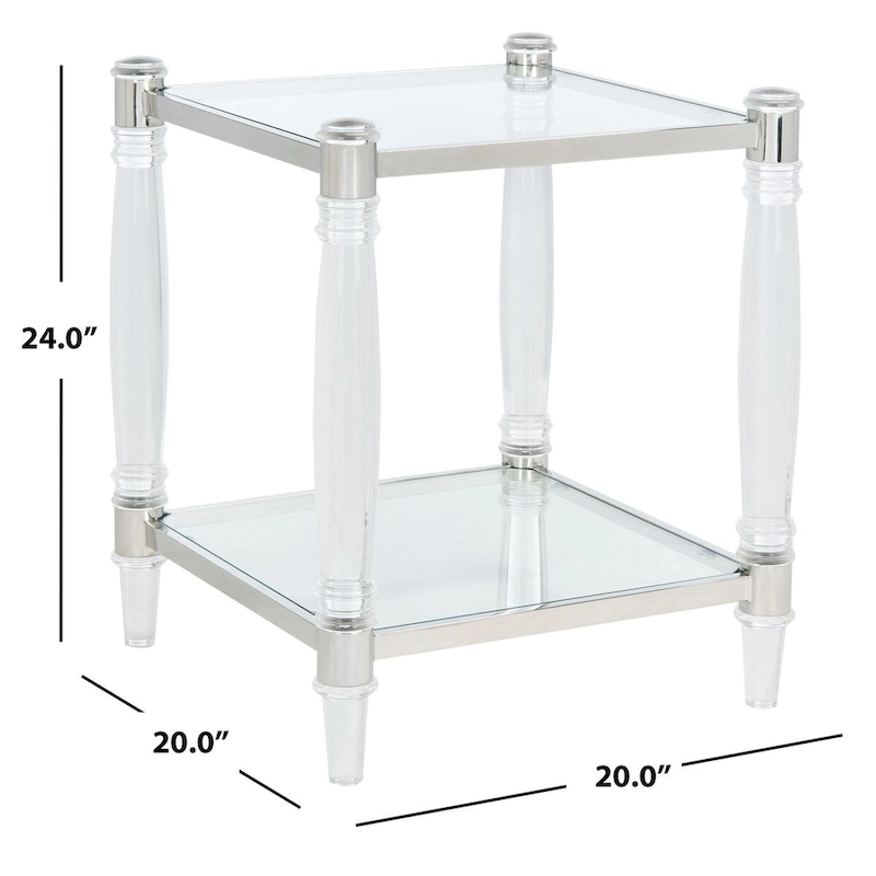 SAFAVIEH Couture Lirie Acrylic Accent Table - 20 W x 20 L x 24 H - 20Wx20Dx24H