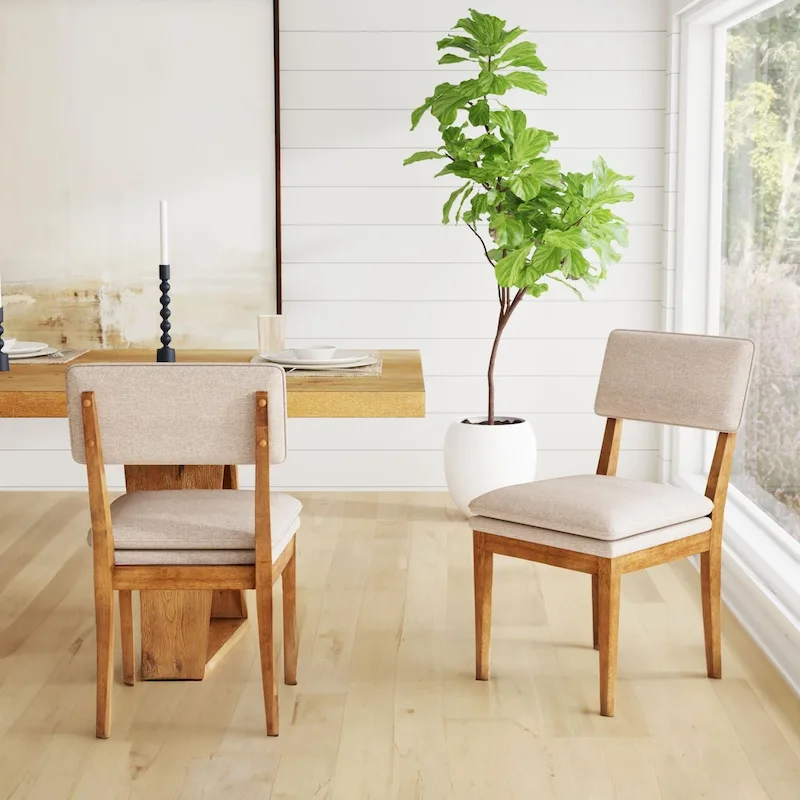 Solid Wood Upholstered Dining Chairs (Set of 2) by East at Main
