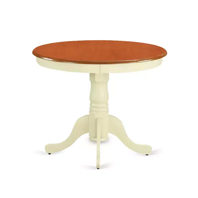 Kitchen Table Set 3 Piece - Dining Table with 2 Chairs - Buttermilk & Cherry Finish - Eclectic Design