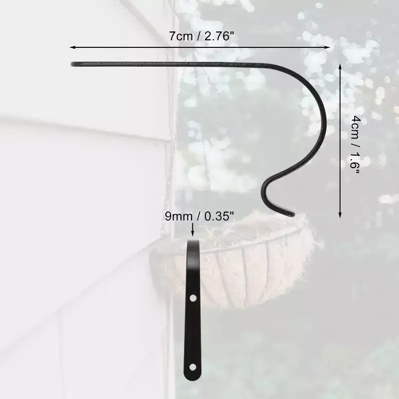 Unique Bargains Plant Hanger with Screws 1.6inch Black 10pcs