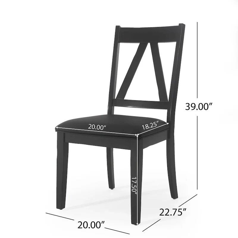 Fairgreens Farmhouse Upholstered Wood Dining Chairs (Set of 2)  20.00  L x 22.75  W x 39.00  H