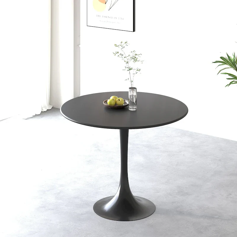Black / Walnut+Black / White, Round Pedestal Dining Table, Seats 2–4