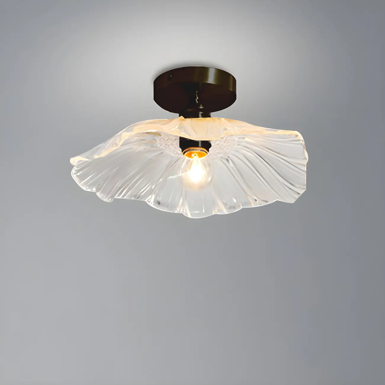 Modern Glass Semi-Flush Ceiling Light for Living Spaces