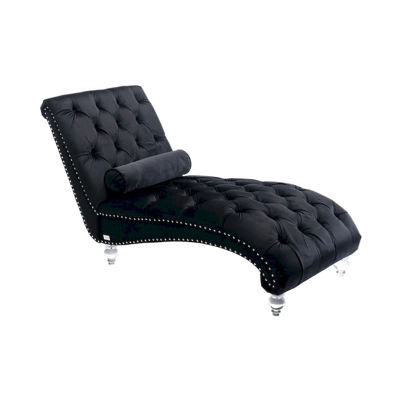 Velvet Tufted Chaise Lounge Accent Living Room Chair