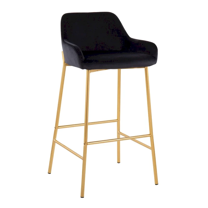 Gold Frame Upholstered Bar Stool