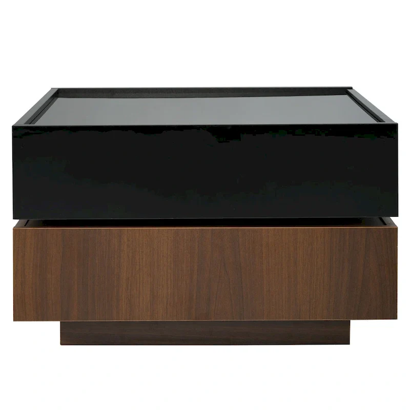 Square 360Rotating Coffee Table with 2 Drawers