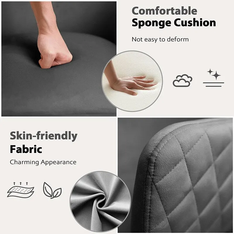 VANITII Accent Chair Swivel Vanity Chair Office Desk Chair With Wheels Modern Height Adjustable Pink/Grey/White