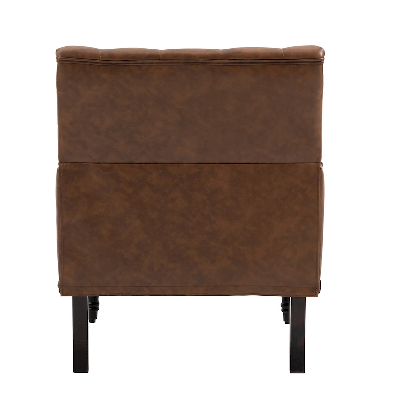 Tufted Vegan Leather Accent Chairs Armchairs with Nailhead Trim