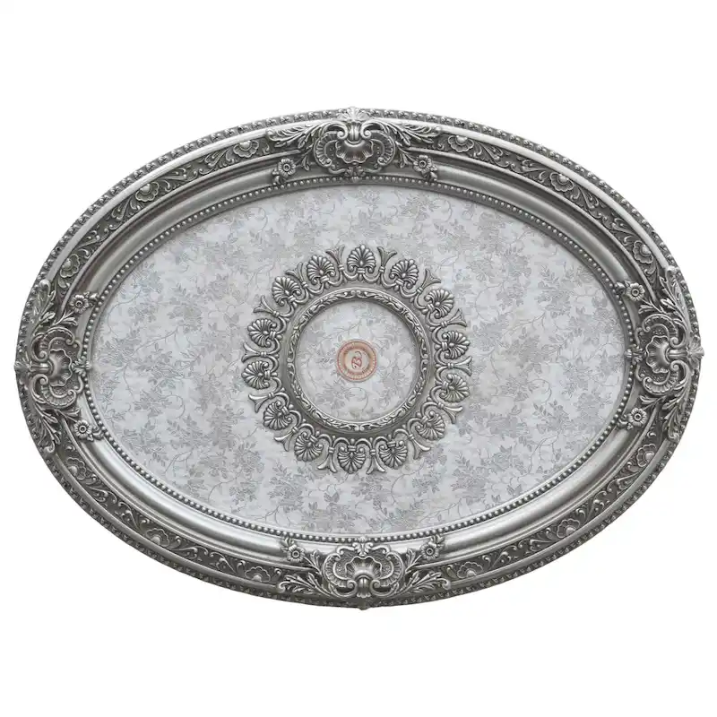 Golden Rocaille Oval Chandelier Ceiling Medallion