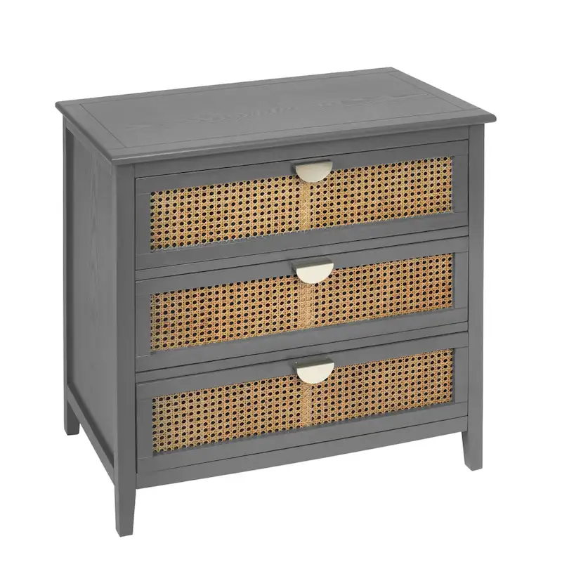 Rattan 3-Drawers Cabinet