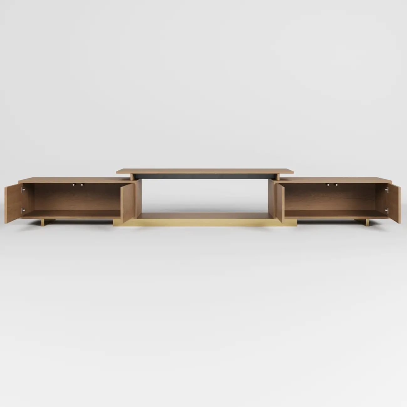 Modern Wood Extendable TV Stand Entertainment Center