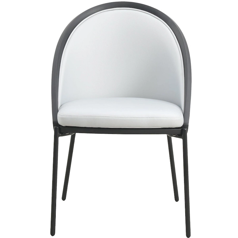 Urbane Upholstered Faux Leather Dining Chair with Powder Coated Steel Legs by LeisureMod