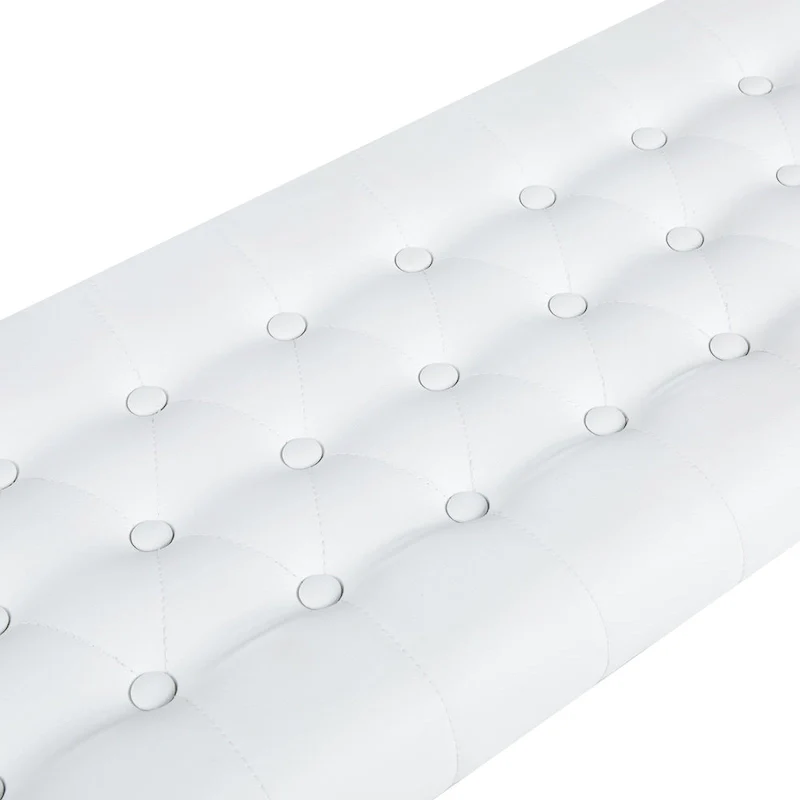 Black Faux Leather Accent Bench with Metal Frame