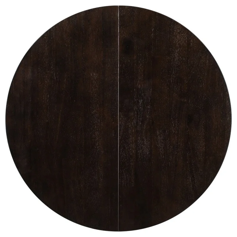 Farmhouse Round Extendable Dining Table with 16 Leaf Wood