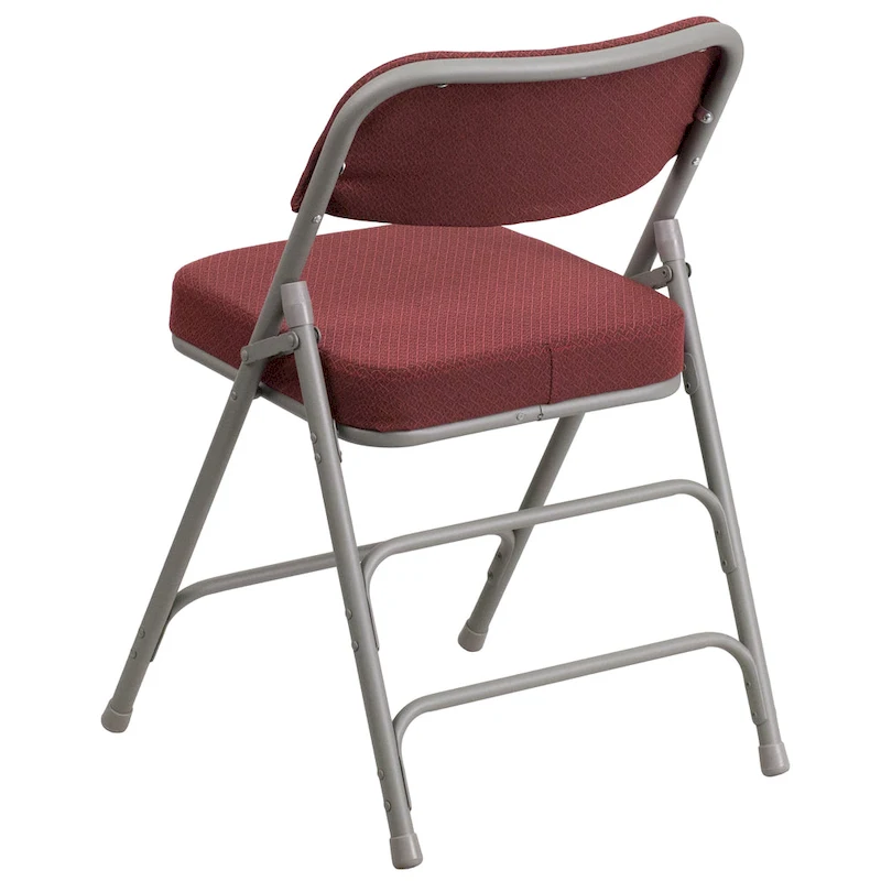 4 Pack Curved Triple Braced & Hinged Fabric Upholstered Metal Folding Chair