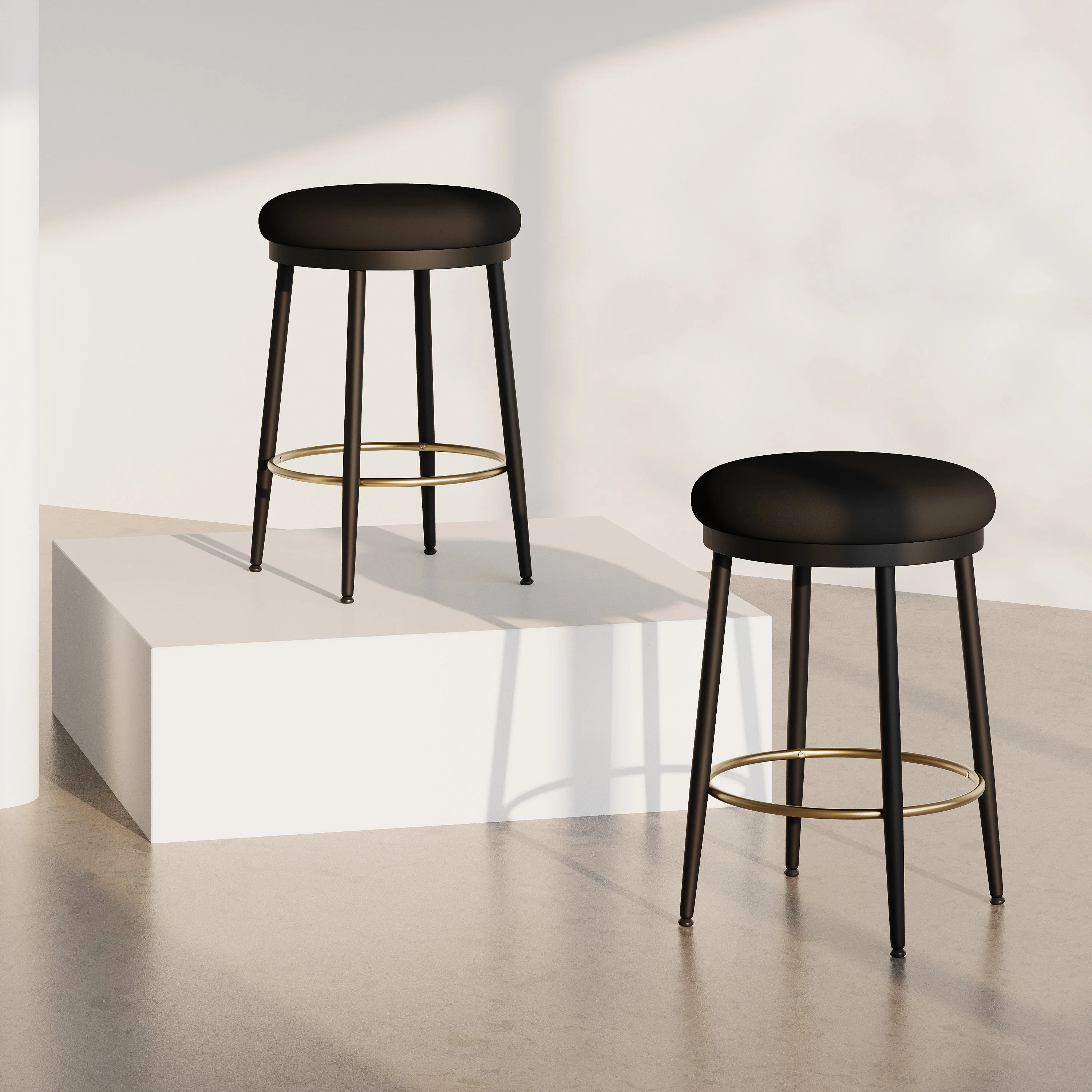 Set of 2 Modern Upholstered Counter Stools ¨C 24.75 Seat Height