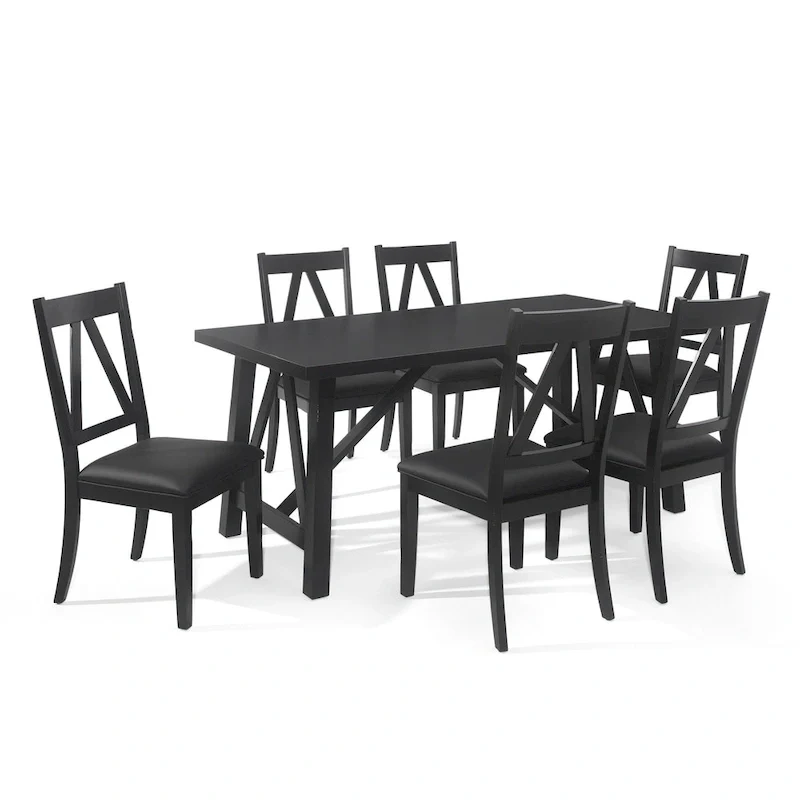 Fairgreens Farmhouse Wood 7 Piece Dining