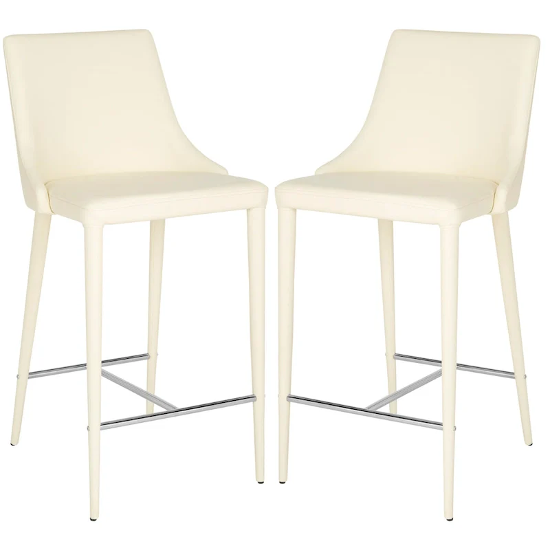 SAFAVIEH Soledad 26-inch White Counter Stool (Set of 2) - 22.9 x 18.9 x 37.4 - 23Wx19Dx37H