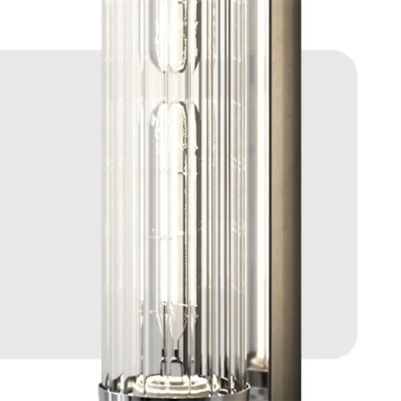 Chrome Glass Cylinder Vertical Wall Sconce